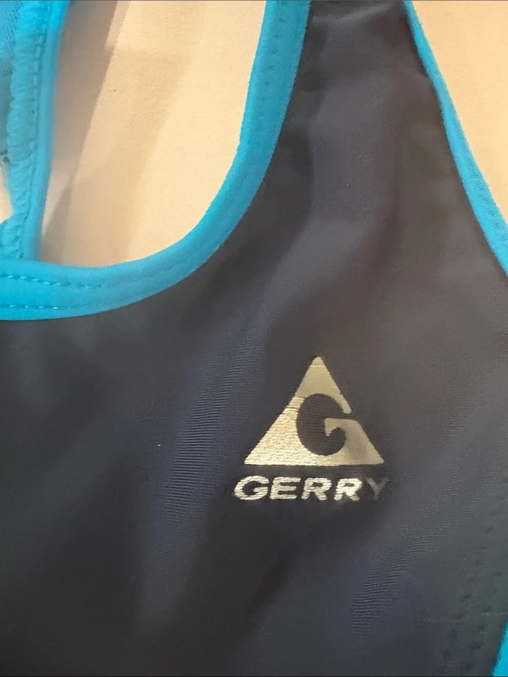 Gerry Weber Navy One-Piece Swim with Aqua Side Panels